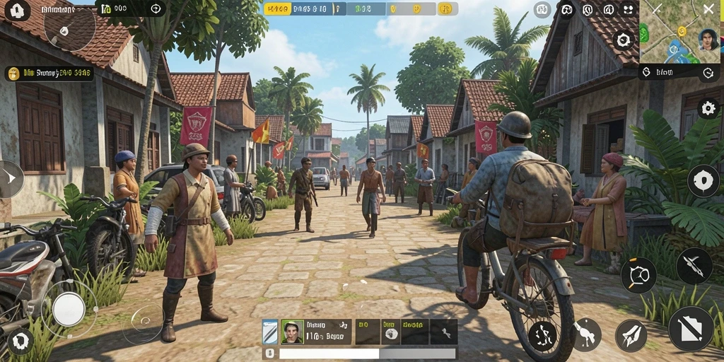 Screenshot utama menampilkan gameplay simulasi yang menarik.