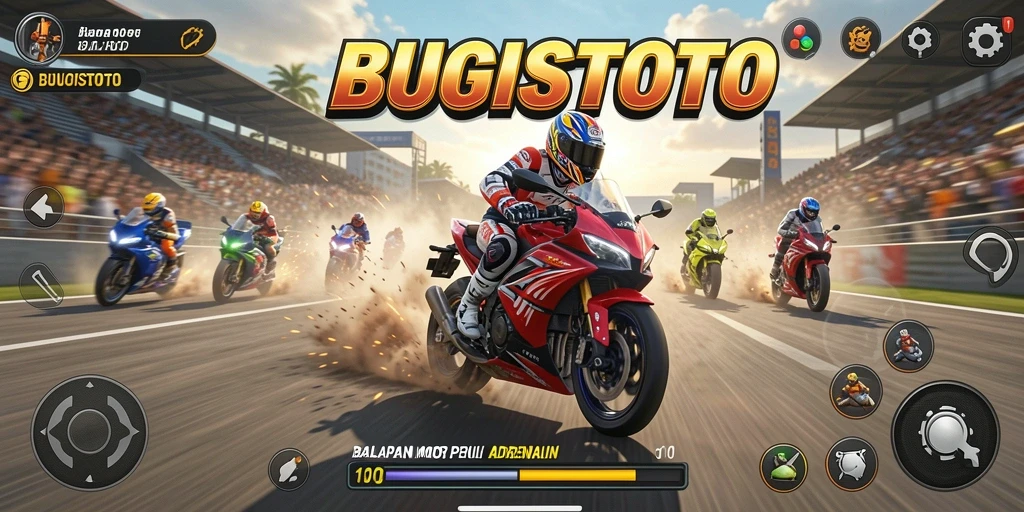 Gameplay seru dengan balapan motor yang penuh kecepatan.