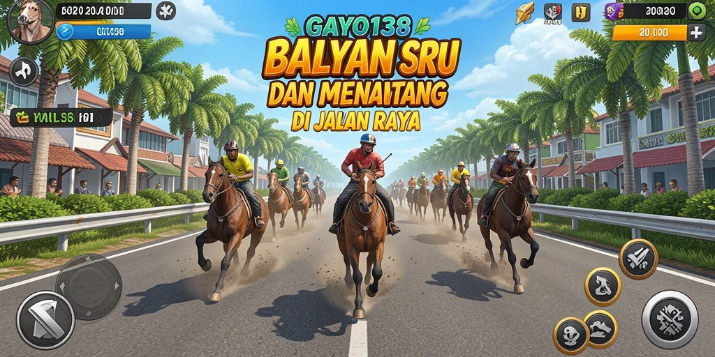 Tampilan gameplay GAYO138 dengan aksi balapan yang seru dan grafis mendebarkan.