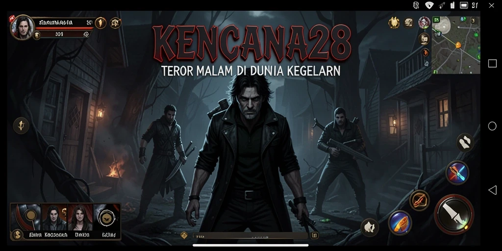 Screenshot gameplay KENCANA28 yang menampilkan suasana horror yang mencekam.