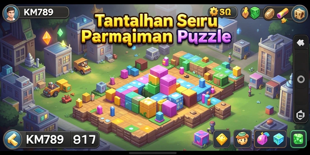 Screenshot gameplay KM789 menampilkan tantangan puzzle yang menarik.