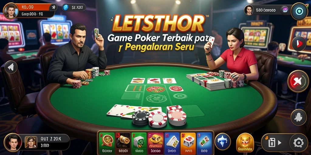 Screenshot LETSTHOR menampilkan keseruan bermain poker online.