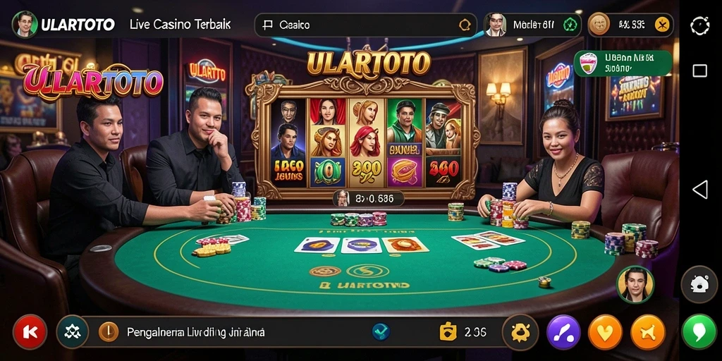 Tampilan menarik dari gameplay Live Casino di ULARTOTO.