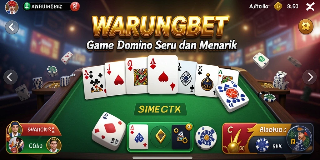 Screenshot game WARUNGBET menampilkan aksi seru permainan domino.